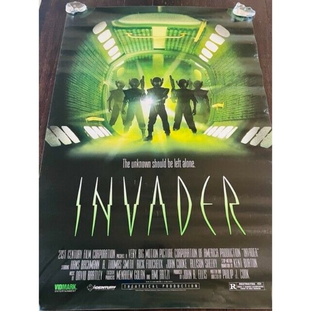 Movie Theater Cinema Poster Lobby Card vtg 1992 Invader Sci Fi Alien Bachmann